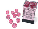 Chessex Borealis® 12mm d6 Pink/silver Luminary™ Dice Block™ (36 dice)