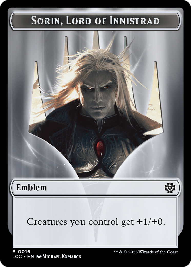 Emblem - Sorin, Lord of Innistrad // Vampire (0004) Double-Sided Token [The Lost Caverns of Ixalan Commander Tokens]