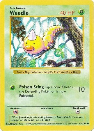 Weedle (69/102) [Base Set Shadowless Unlimited]