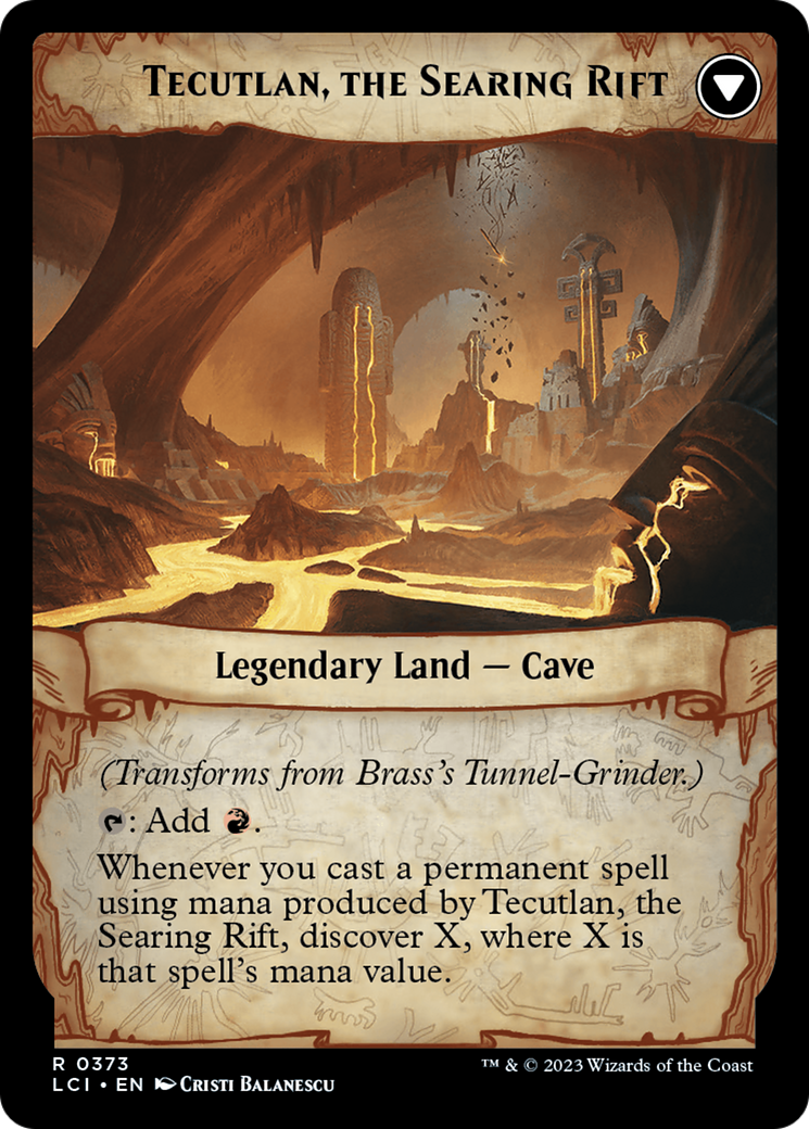 Brass's Tunnel-Grinder // Tecutlan, The Searing Rift (Extended Art) [The Lost Caverns of Ixalan]