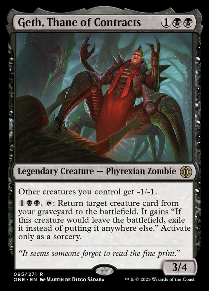 phyrexia cards mtg Mtg Phyrexia: All Will Be One Rare Geth, Thane of Contracts #95