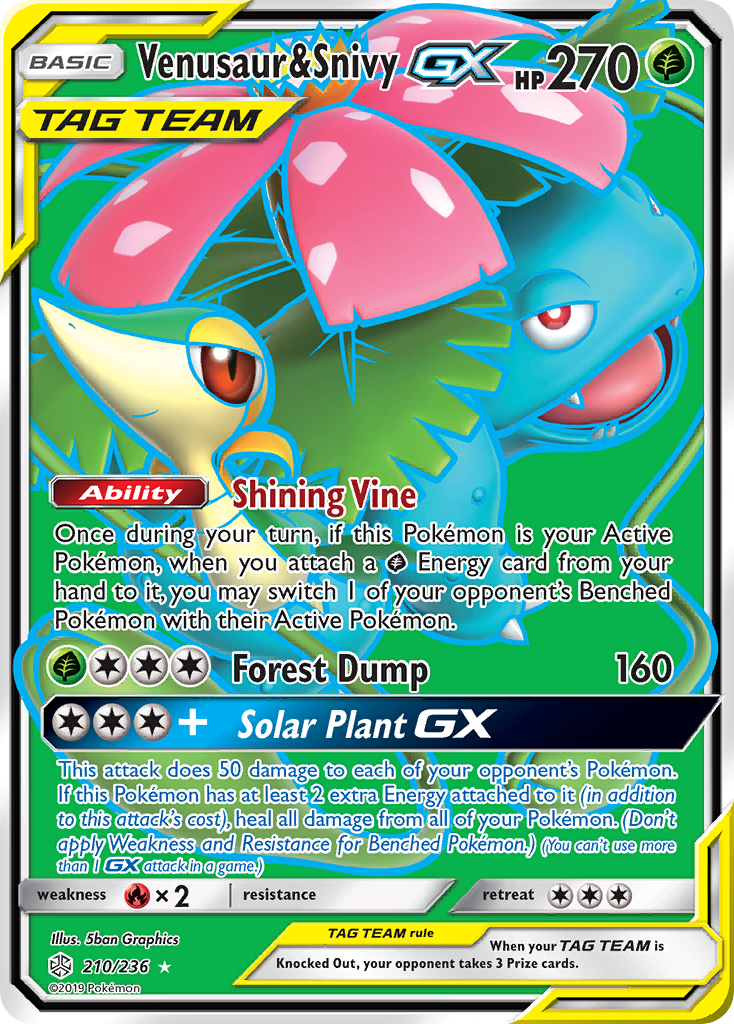 Venusaur & Snivy GX (210/236) [Sun & Moon: Cosmic Eclipse]