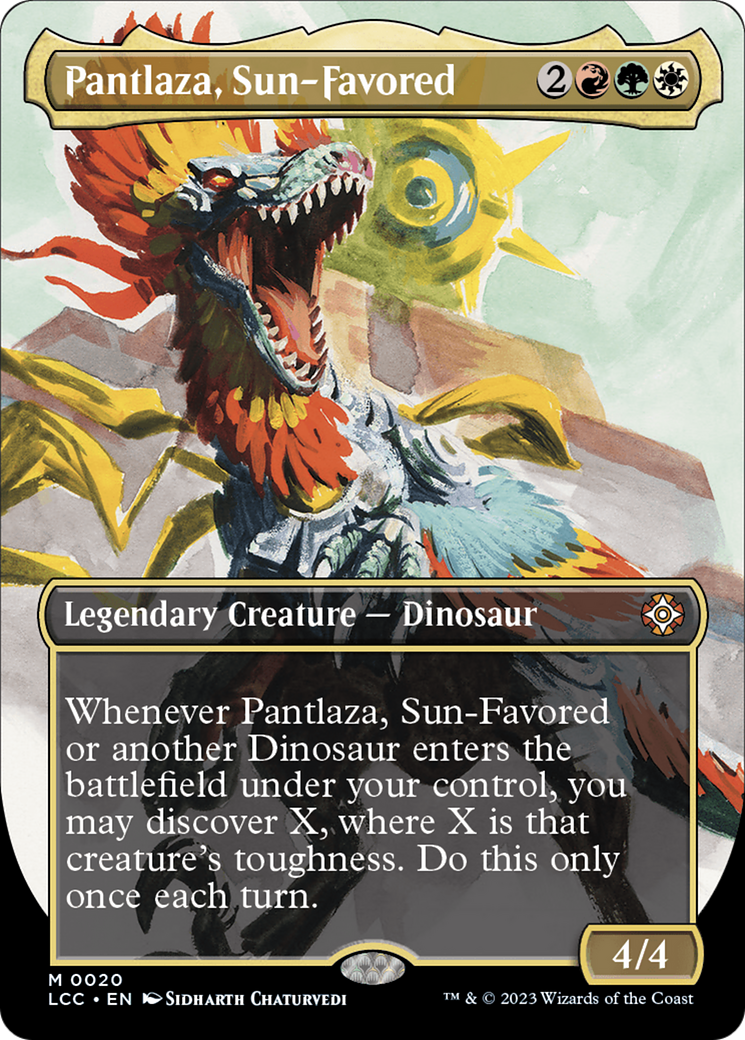 Pantlaza, Sun-Favored (Borderless) [The Lost Caverns of Ixalan Command Pantlaza, Sun-Favored (Borderless) [The Lost Caverns of Ixalan Command
