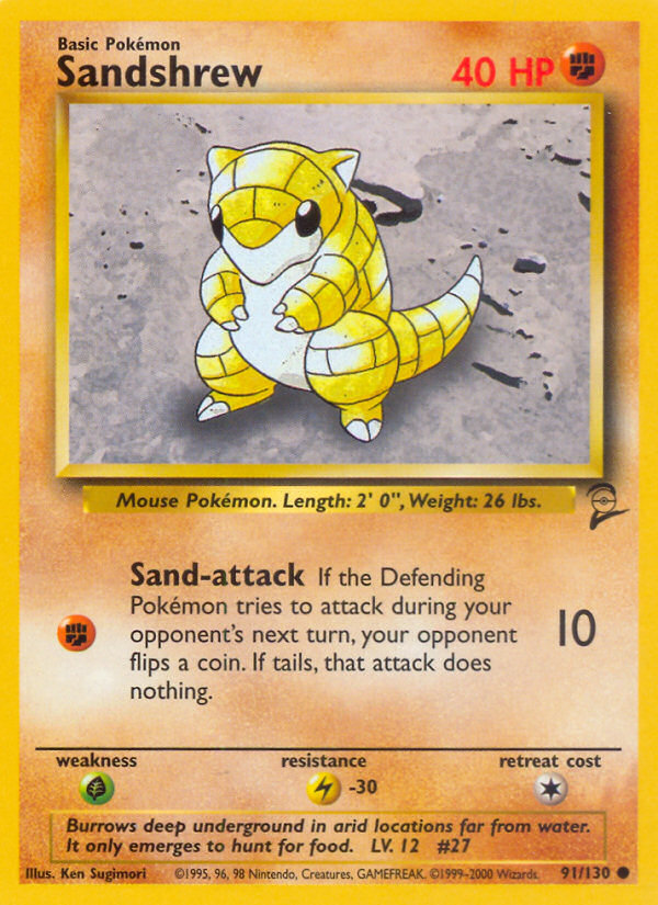 Sandshrew (91/130) [Base Set 2]