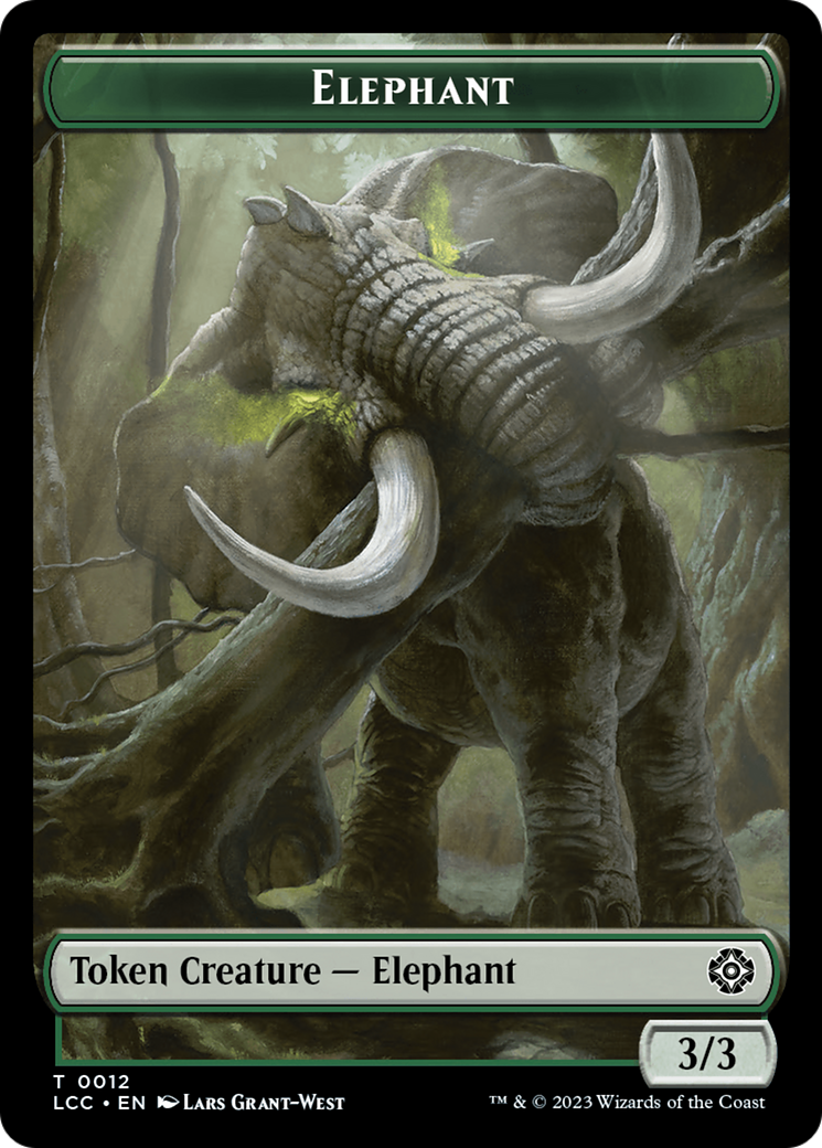 Elephant // Dinosaur (0010) Double-Sided Token [The Lost Caverns of Ixalan Commander Tokens]