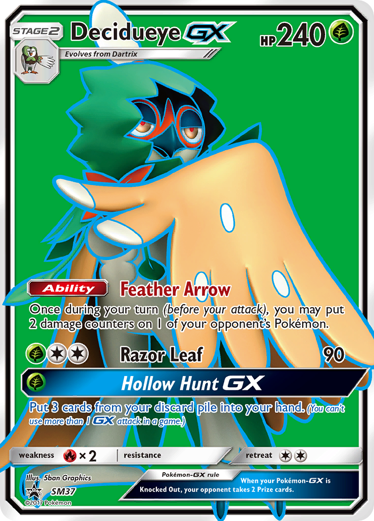 pokemon card decidueye Decidueye GX (SM37) [Sun & Moon: Black Star Promos]