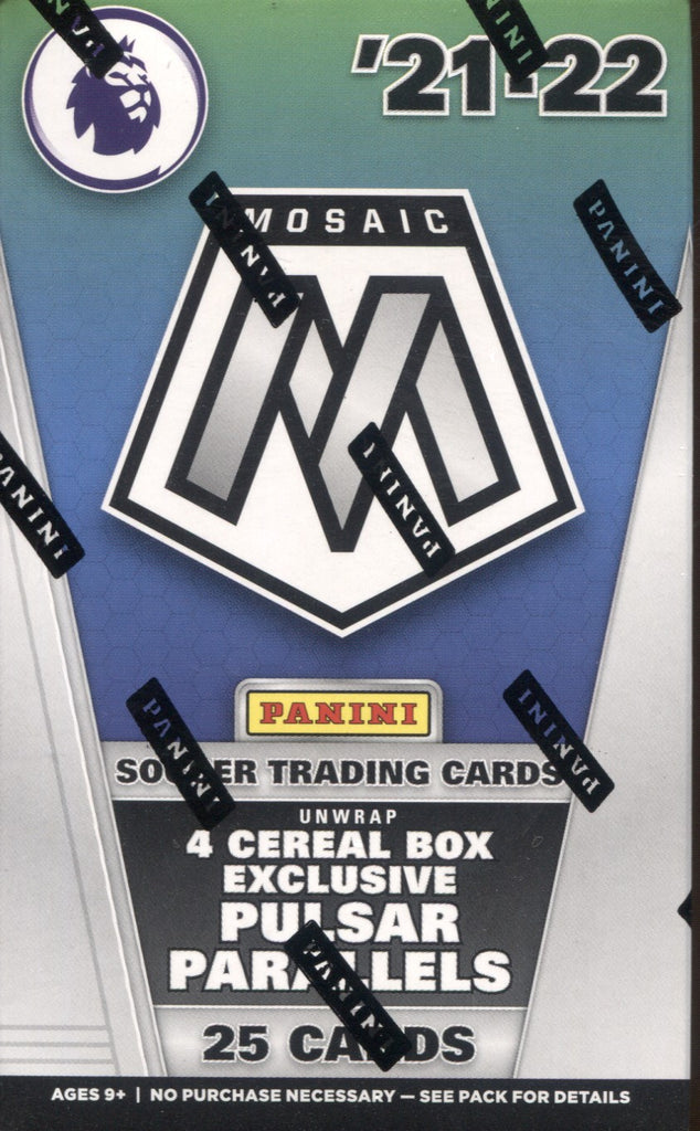 2021-22 Panini Mosaic Premier League Soccer Cereal Box